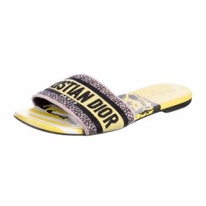 Dior Black and Yellow Slide Sandals